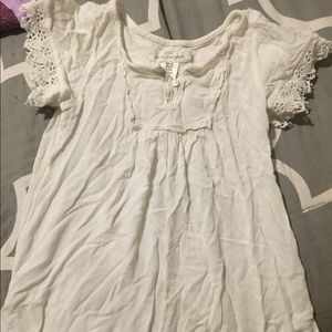 Girls Short sleeve with lace style hem tunic